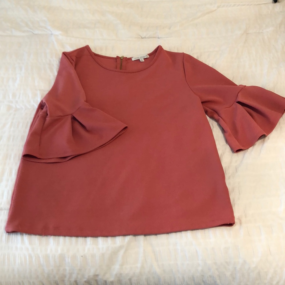 Green Envelope Trumpet Sleeve Top